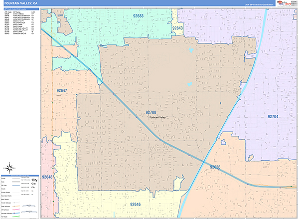 Fountain Valley Map Color Cast Style